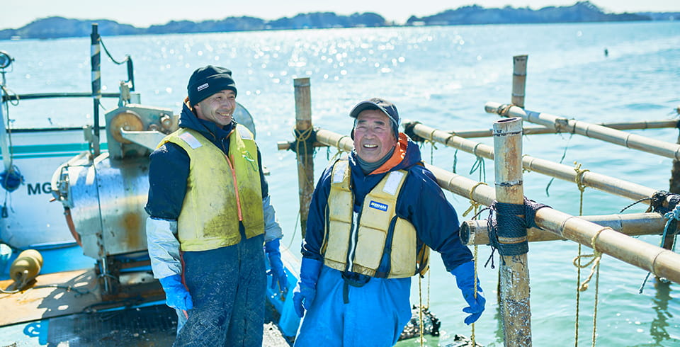 島外出身者をスカウトし、牡蠣養殖の後継者を育てる イメージ